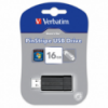 Memorie USB2.0 16GB neagra, VERBATIM Pinstripe