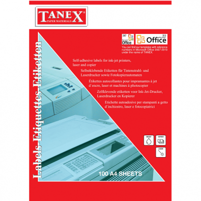 Etichete adezive 16/A4 192x34mm 100 coli/top, TANEX