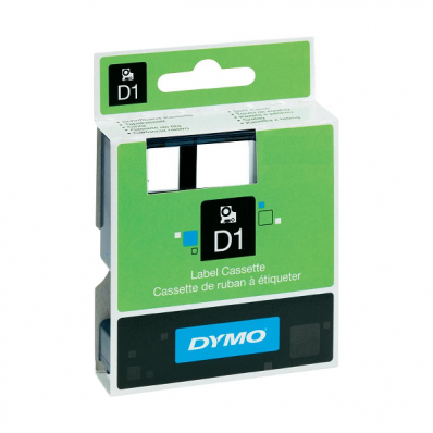 Banda etichetare 9mm x 7m negru/transparent, DYMO D1