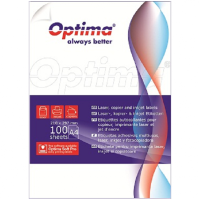 Etichete adezive 24/A4 70x37mm 100 coli/top, OPTIMA