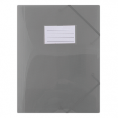 Mapa documente din plastic cu elastic eticheta fumurie transparent, DONAU