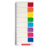 Index adeziv plastic reinscriptibil 12x45mm 15 file x 8 culori, KORES