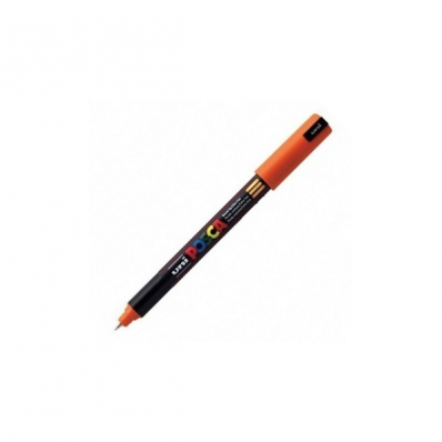 Marker pentru desen 0.7mm portocaliu varf metalic, UNI Posca PC-1MR