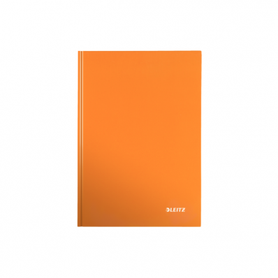 Caiet A5 80 file dictando coperti rigide portocaliu metalizat, LEITZ WoW