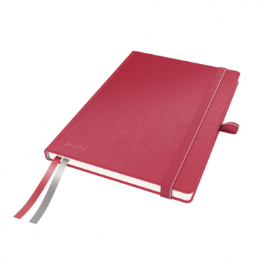 Caiet A5 80 file dictando coperti rigide rosu, LEITZ Complete