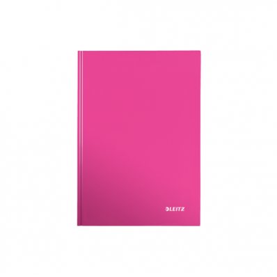 Caiet A5 80 file dictando coperti rigide roz metalizat, LEITZ WoW