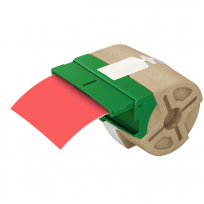 Cartus cu etichete din plastic banda continua 88mm x 10m rosie cu adeziv permanent, LEITZ Icon